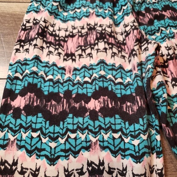 J & K Leggings - Cream/ Turq /Pink / black print - Picture 2 of 5